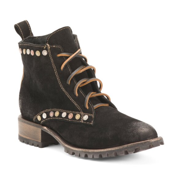 new YIPPEE KI YAY BY OLD GRINGO distressed LEATHER Tribeca Studded BRANDED boots - Picture 3 of 4